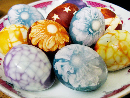 easter, easter egg, egg, natural dye, flower pattern, homemade