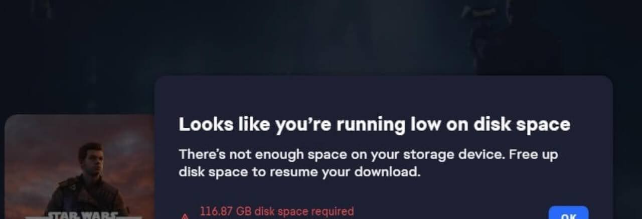 How to Fix EA Desktop App Not Enough Disk Space Error