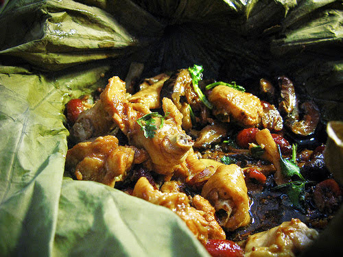 chicken, lotus leaf, wrapped, macau, recipe, steamed, 蒸雞, 荷葉