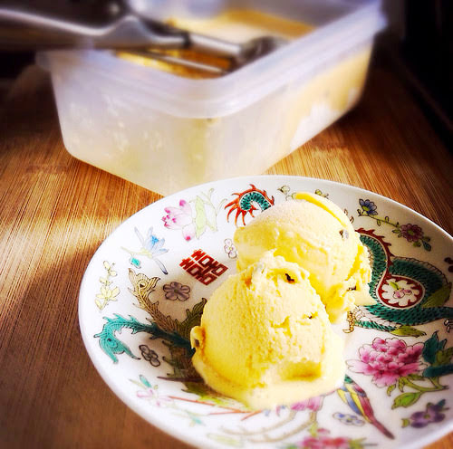 passion fruit, ice cream, fruit, summer, recipe, homemade, no ice cream machine, 百香果,冰淇淋