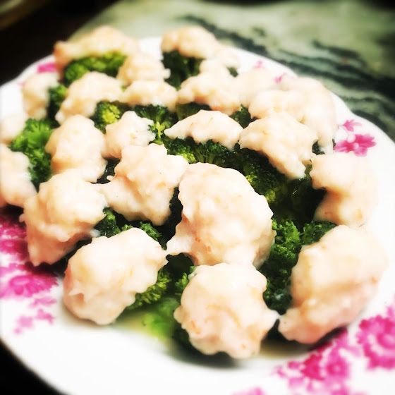 Broccoli, chinese, homemade, paste, recipe, Shrimp Ball, steamed, 手打, 蒸, 蝦膠, 西蘭花, , 蝦球, 蝦丸