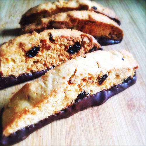 Chocolate, Dipped, Biscotti , 巧克力, 意大利, 脆餅, recipe, italian, cookie, double baked