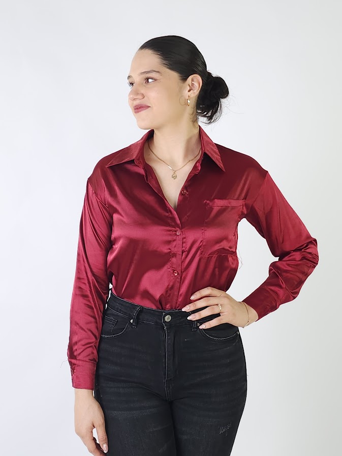 Camisa para dama color vino