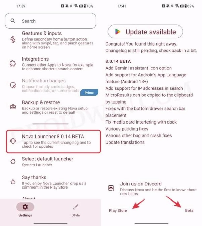 Switch to Beta to Resolve Nova Launcher Battery Drain Issue