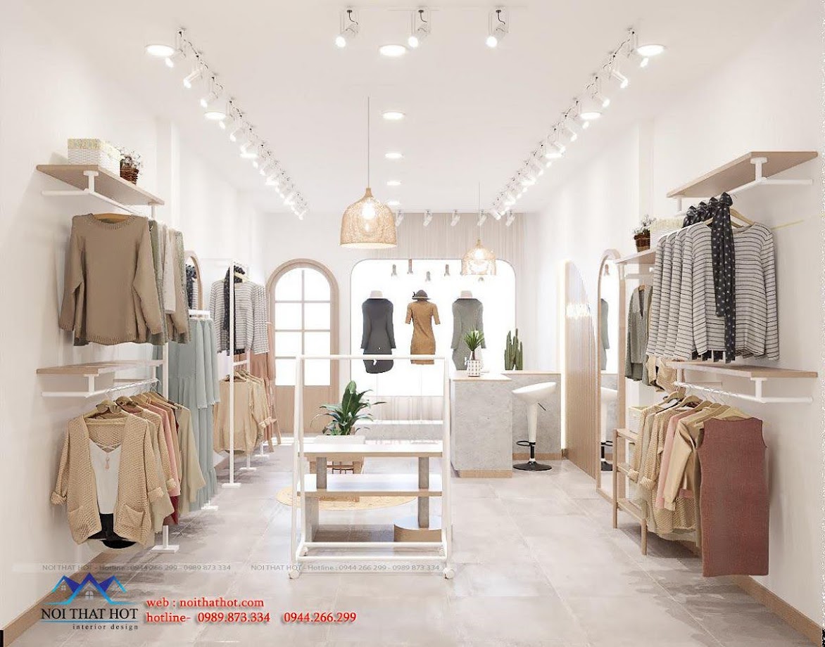 Bài trí nội thất shop quần áo