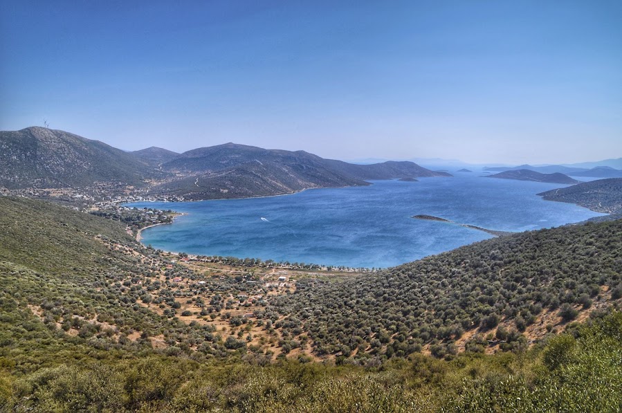 Beautiful view of Almyropotamos Bay evia greece