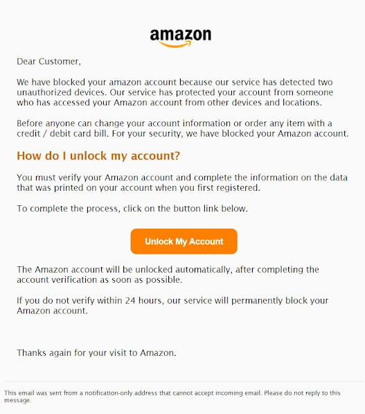 amazon scam phishing email