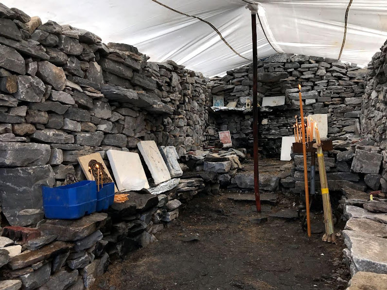 mount taygetos peloponnese greece profitis ilias church interior 