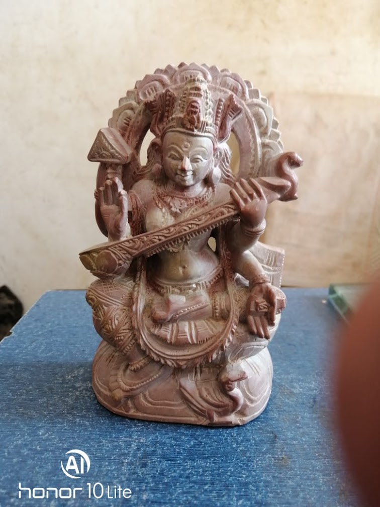 Handcarved Sarpentan Stone Idol Of Lord Ganesh