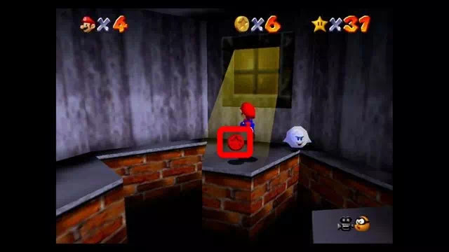 スーパーマリオ64 テレサのホラーハウス 赤コイン4枚目