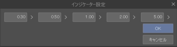 クリスタ：インジケーター設定