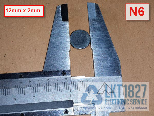 Nam Châm Trắng loại Tròn Dẹt 12mm x 2mm, Mạ Kẽm