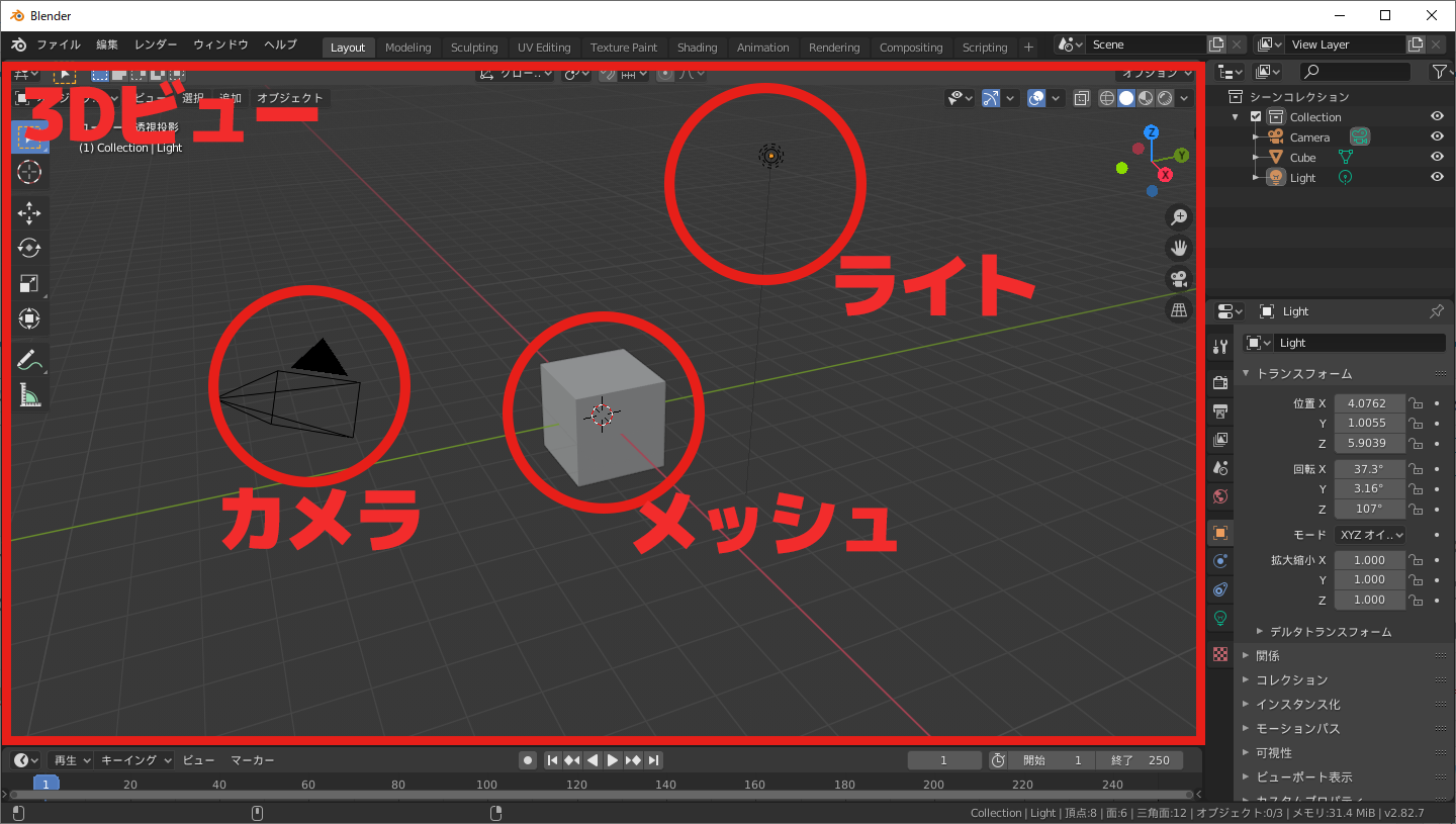 Blender かんたんなモデリングをしてみる パソコン スマホ備忘録