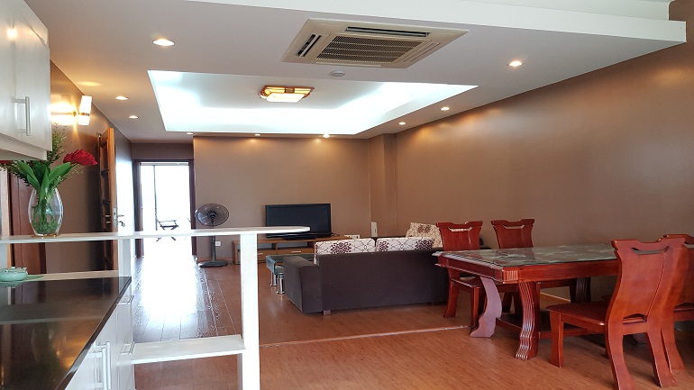 Lake – view one bedroom apartment with big balcony in Nhat Chieu street, Tay Ho district for rent