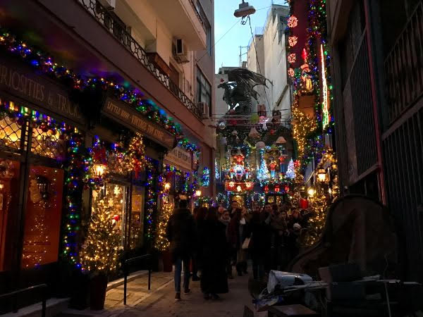 psyri streets at night athens travel guide online