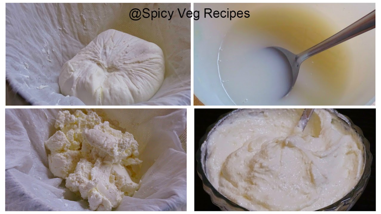 Thick and creamy hung curd transferred to a bowl after straining.