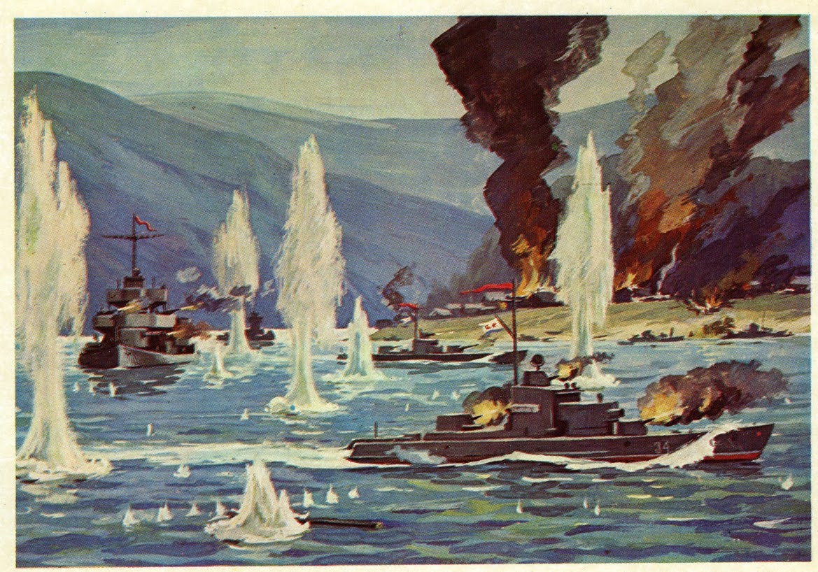 Курильский десант 1945. Краснознаменная Амурская флотилия 1945. Морской десант в порт Расин. Картины курильская десантная операция. Военная операция флота