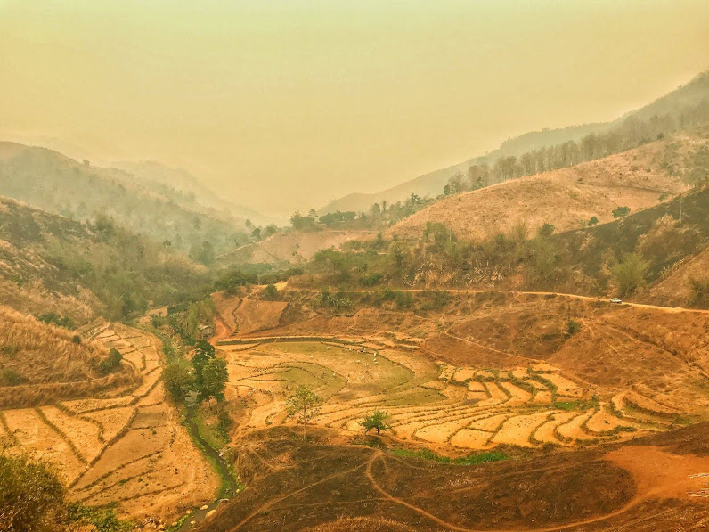 Smoggy valleys mae kok river chiang tai thailand