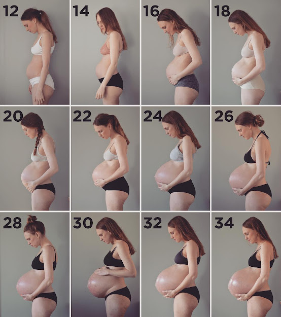 She has also shared a timeline of the incredible growth of her baby bump