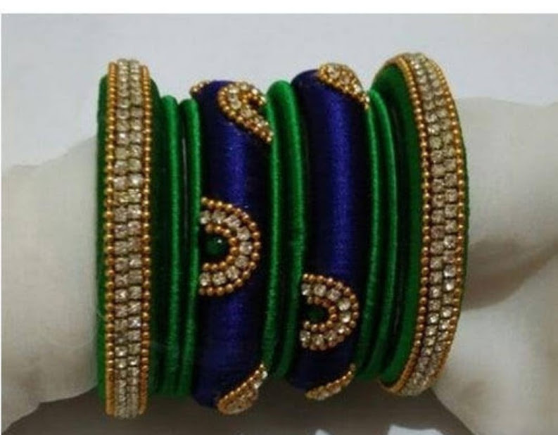 Handmade Bangles Green& Blue for Women