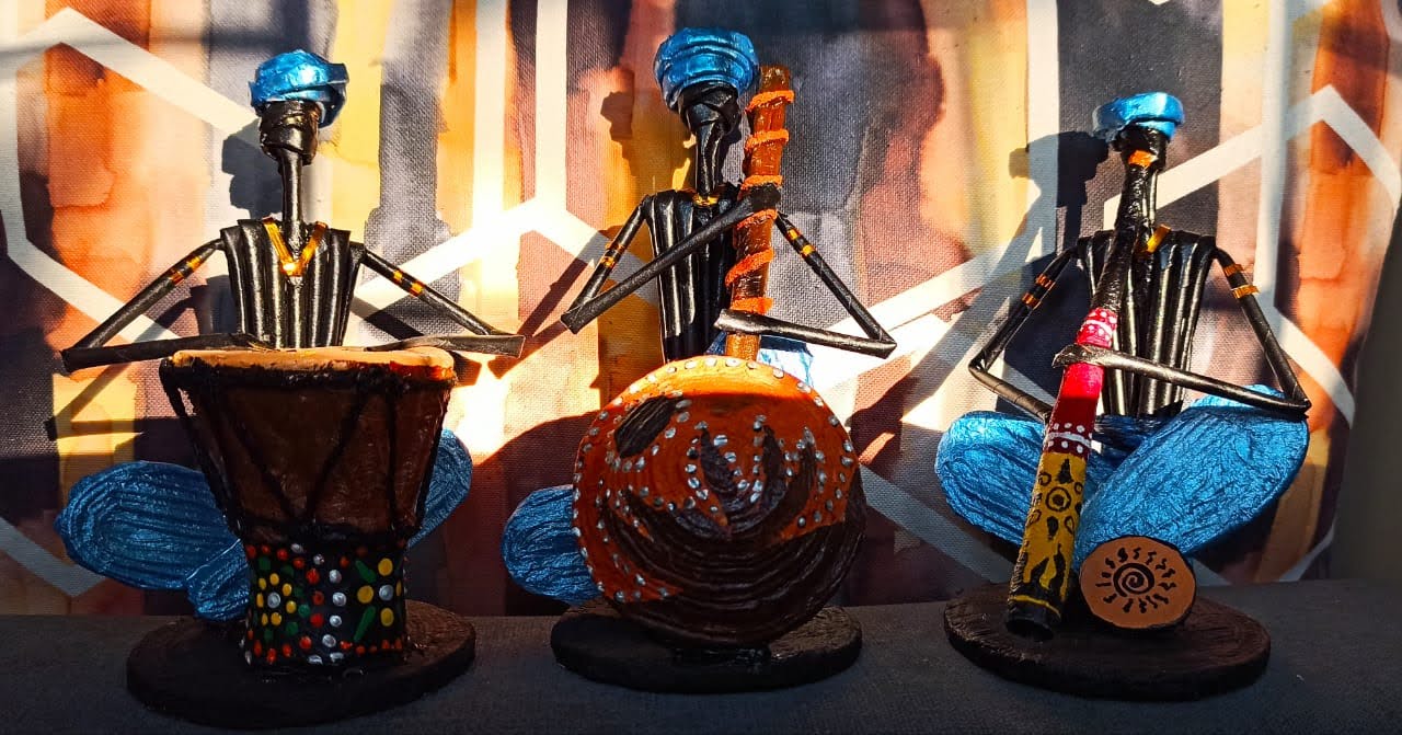 African Paper Doll Musicians Set of 3