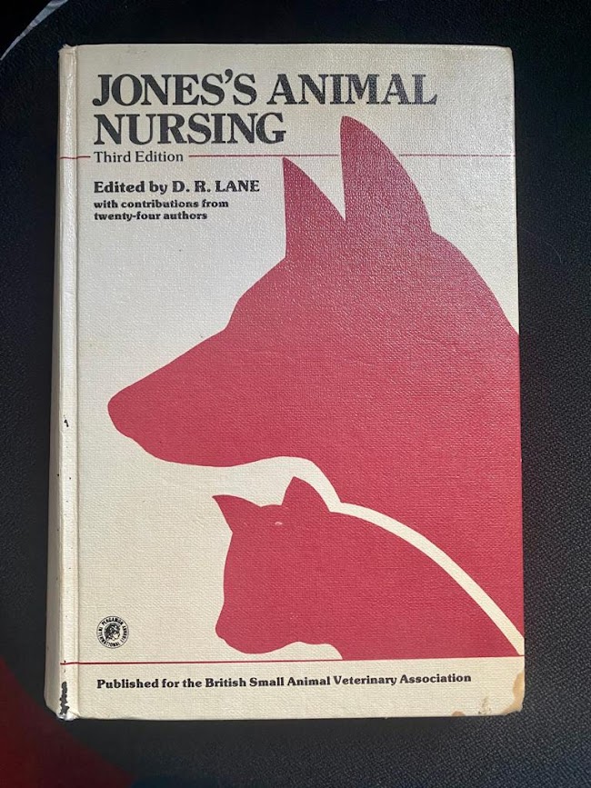 The front cover of an old veterinary nursing textbook - Jones's animal nursing third edition