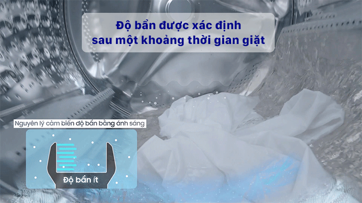 cảm biến độ bẩn sẽ hoạt động
