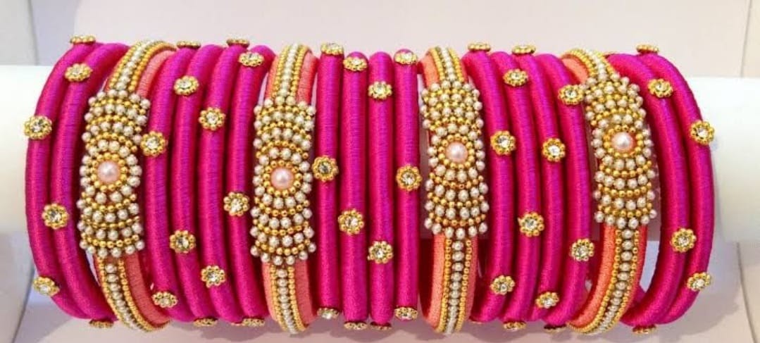 Handmade Bangles Pink for Women