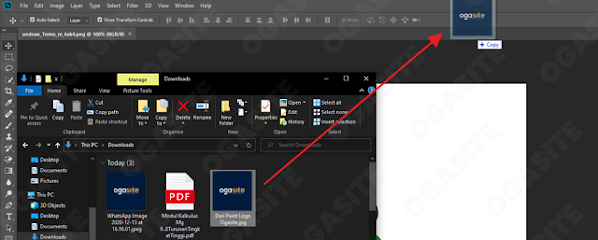 Drag end drop menambah gambar di photoshop