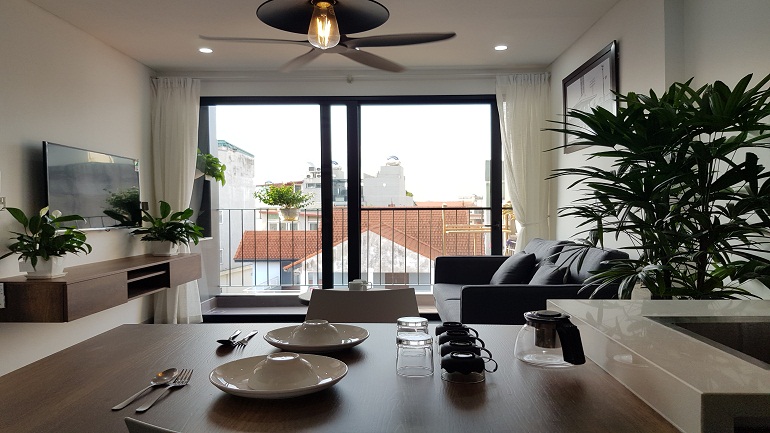 High – end one bedroom apartment with balcony in To Ngoc Van street, Tay Ho district for rent