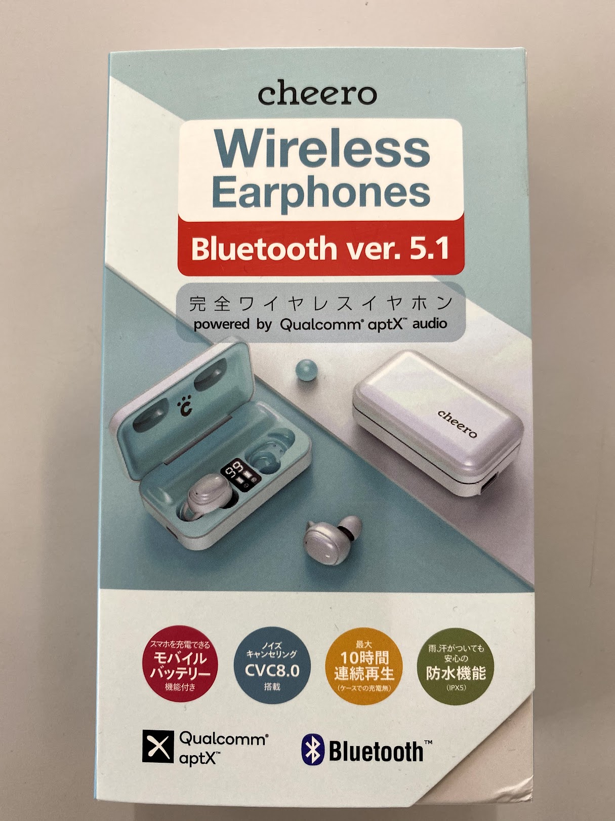 cheero Wireless Earphones Bluetooth ver. 5.1 外箱