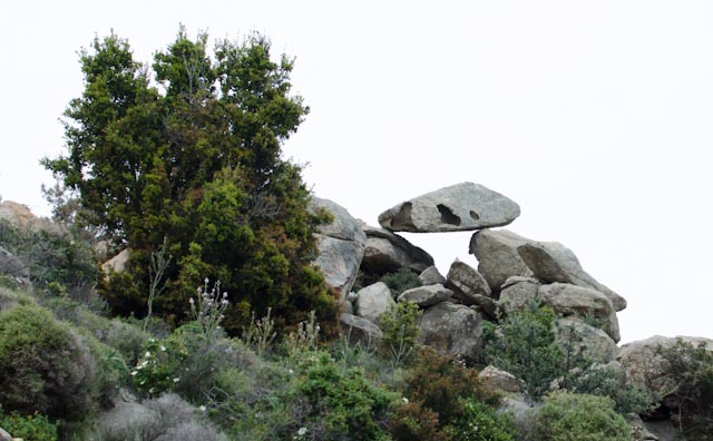 Strange rock formations in the trail of the elves in Ikaria