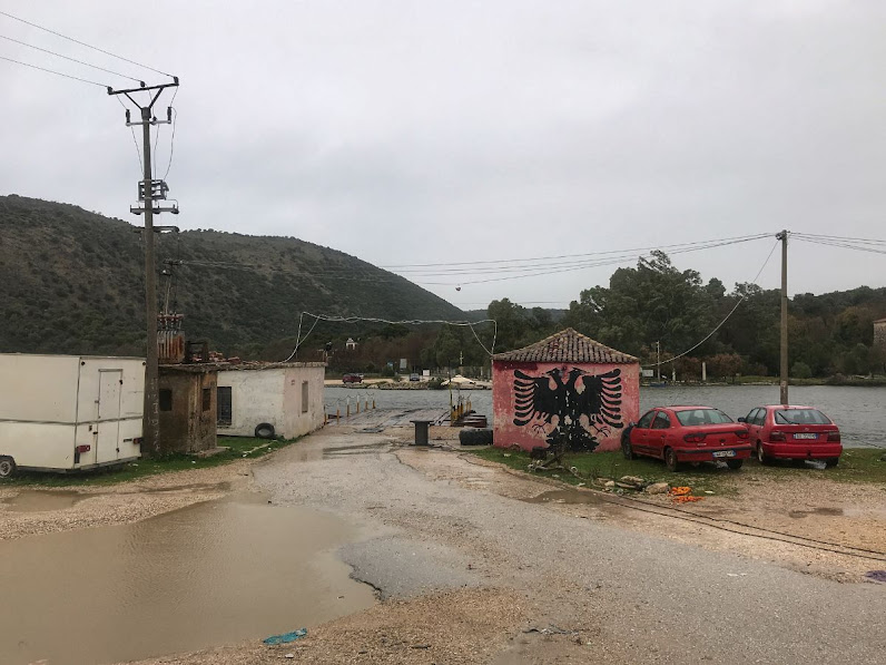 The cable ferry station across vivari canal butrint national park albania