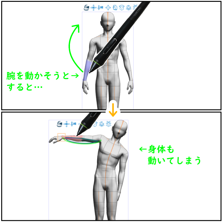 クリスタ3Dデッサン人形の連動