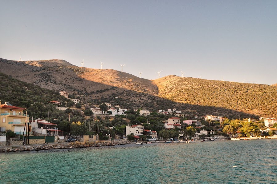 Moored in Almyropotamos Bay evia island