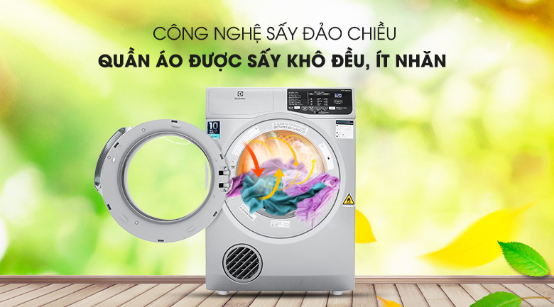 Chống nhăn bằng cách sấy đảo chiều