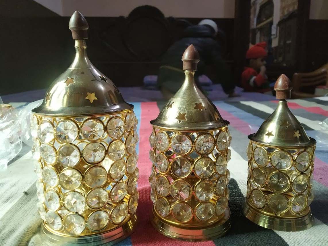 Borosil Akhand Diya (Small, Brass) 