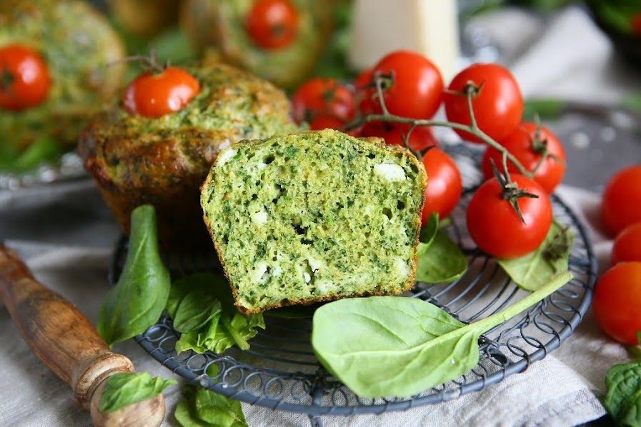 Spinach and Goat Cheese Muffins