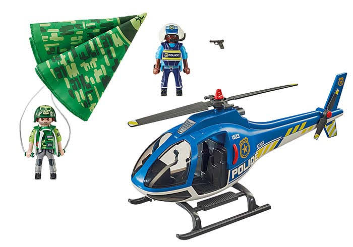 Contenido real de Playmobil® 70569 Helicóptero de Policía: persecución en paracaídas