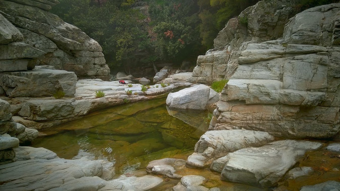 Inside the rock bottom of the mountain gorge 4