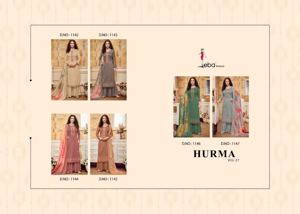 Buy Hurma Vol 27 Paraller Suit , Embroidery Cotton Festive W