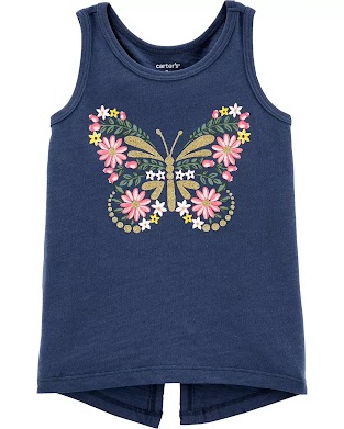 Blusa Carter's para niña color azul