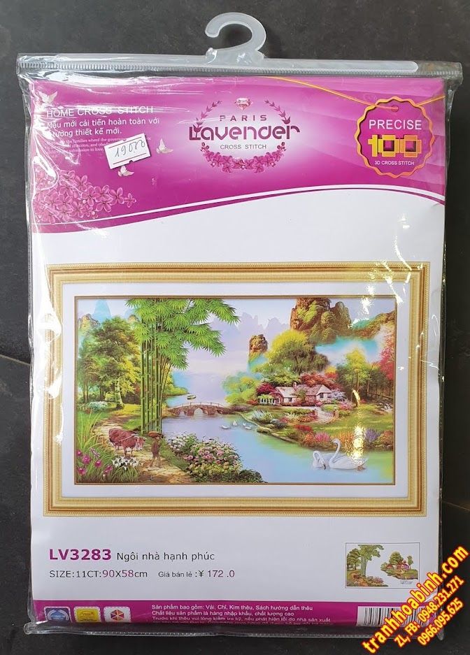 kit Tranh thêu chữ thập Ngôi Nhà Hạnh Phúc 