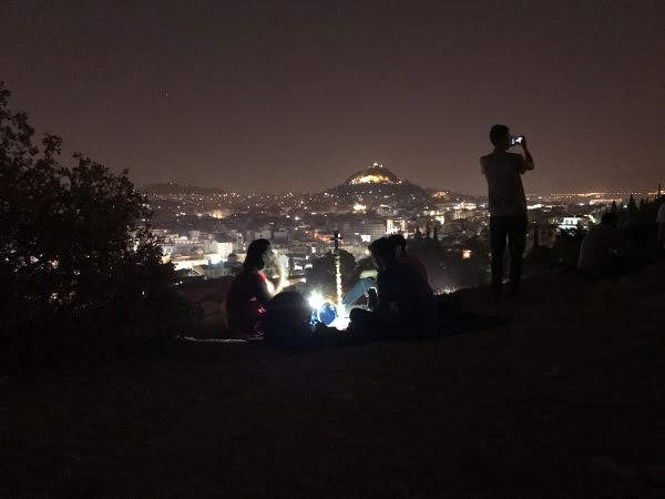athens travel guide areopagus hill night view