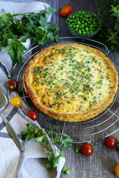 Garam Masala Minced Beef and Pea Quiche