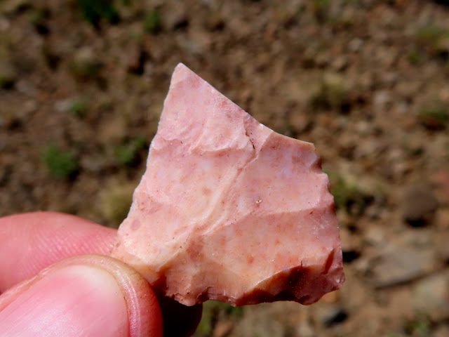 Ooh, a pretty rock!  Broken arrowhead found just above 11,000'.