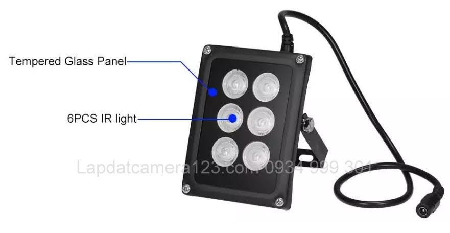 Đèn hồng ngoại 6 led array hỗ trợ camera nhìn đêm