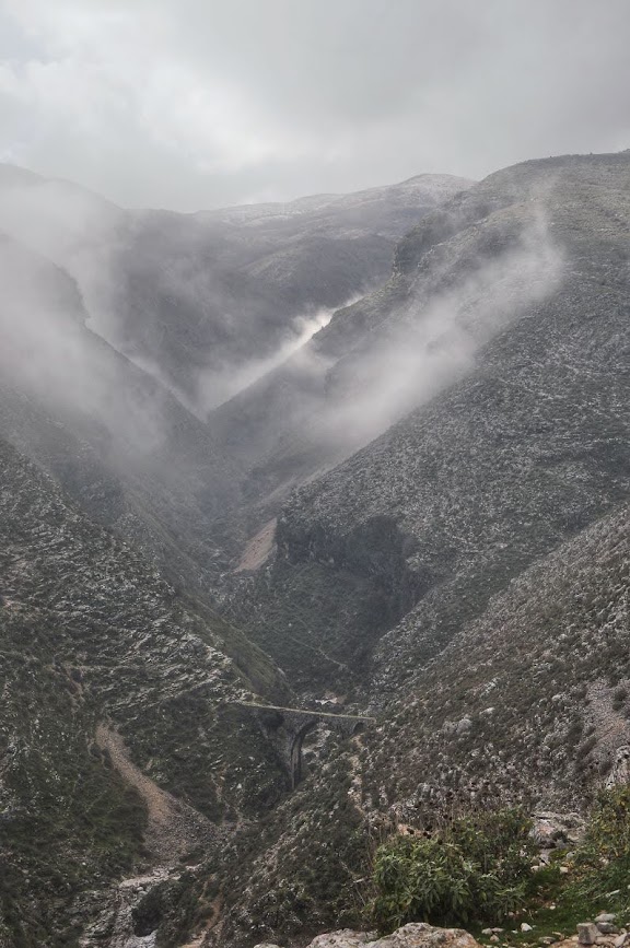 Mountains and Ali Pasha Bridge, Gjirokaster, Albania