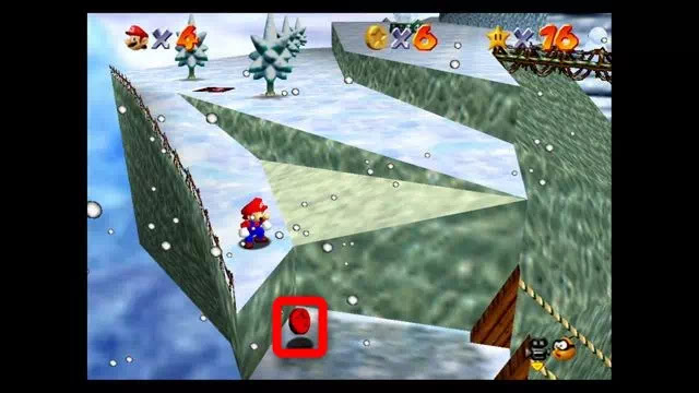 スーパーマリオ64 さむいさむいマウンテン 赤コイン4枚目の入手場所