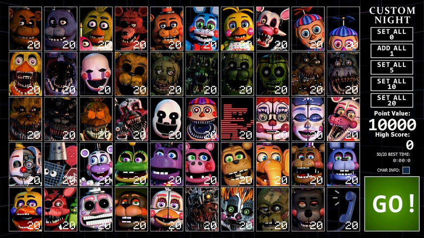 FNAF Ultimate Custom Night Characters Quiz - By DinomightGera